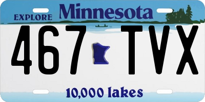 MN license plate 467TVX