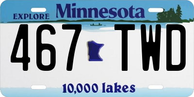 MN license plate 467TWD