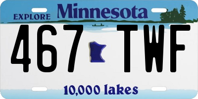 MN license plate 467TWF
