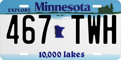 MN license plate 467TWH
