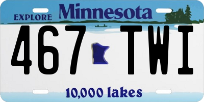 MN license plate 467TWI
