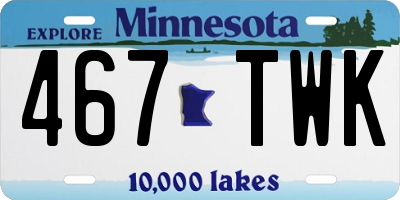 MN license plate 467TWK