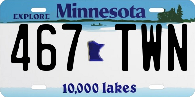 MN license plate 467TWN