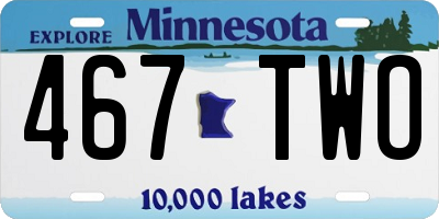 MN license plate 467TWO