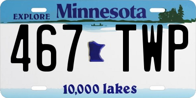 MN license plate 467TWP