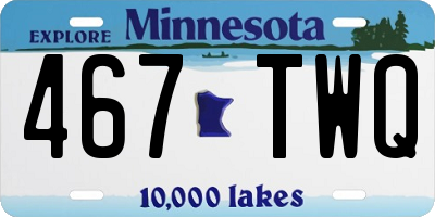 MN license plate 467TWQ