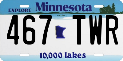 MN license plate 467TWR