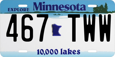 MN license plate 467TWW