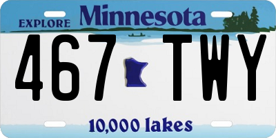 MN license plate 467TWY
