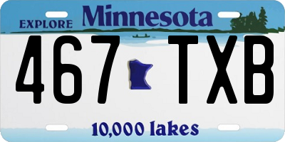 MN license plate 467TXB