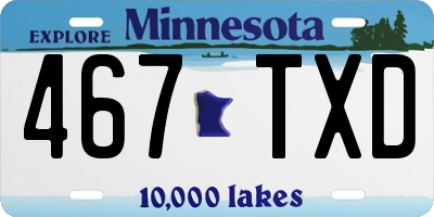 MN license plate 467TXD
