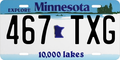 MN license plate 467TXG