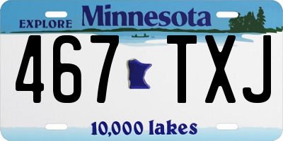 MN license plate 467TXJ