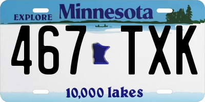 MN license plate 467TXK