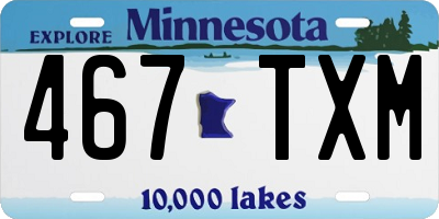 MN license plate 467TXM