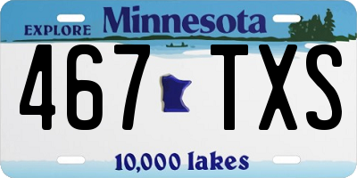 MN license plate 467TXS
