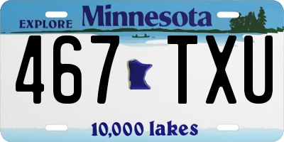 MN license plate 467TXU