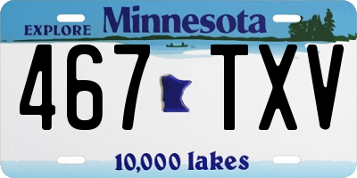 MN license plate 467TXV