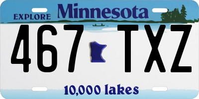 MN license plate 467TXZ