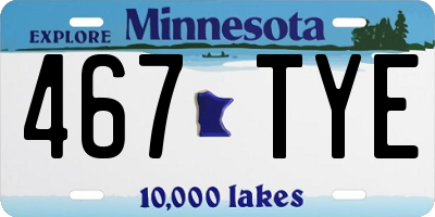 MN license plate 467TYE