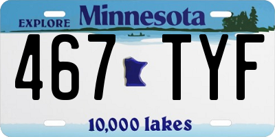 MN license plate 467TYF