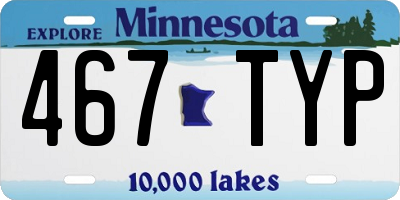 MN license plate 467TYP