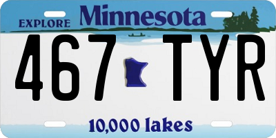 MN license plate 467TYR