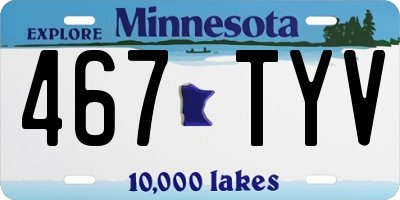 MN license plate 467TYV