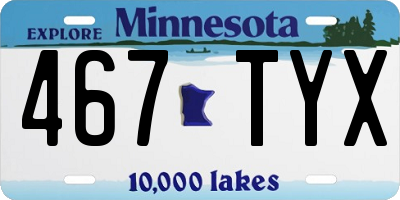 MN license plate 467TYX