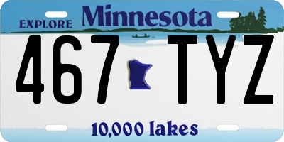 MN license plate 467TYZ