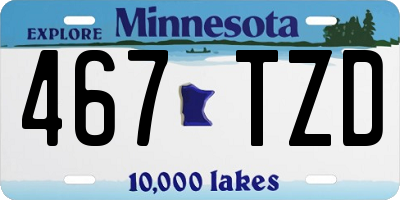 MN license plate 467TZD