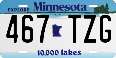 MN license plate 467TZG