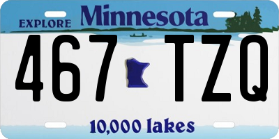 MN license plate 467TZQ