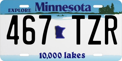 MN license plate 467TZR