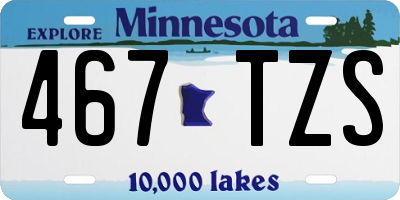 MN license plate 467TZS