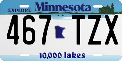 MN license plate 467TZX
