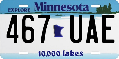 MN license plate 467UAE