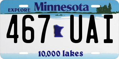 MN license plate 467UAI
