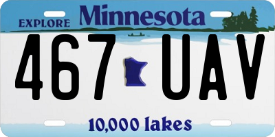 MN license plate 467UAV