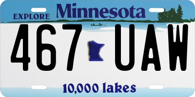 MN license plate 467UAW