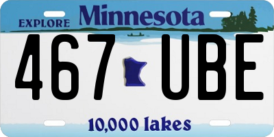 MN license plate 467UBE