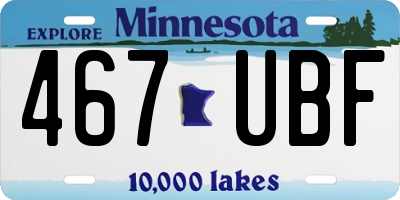 MN license plate 467UBF