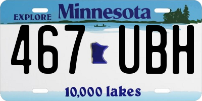 MN license plate 467UBH