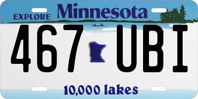 MN license plate 467UBI