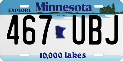 MN license plate 467UBJ