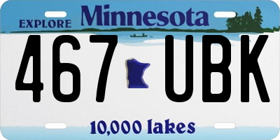 MN license plate 467UBK