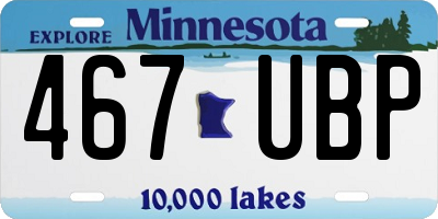 MN license plate 467UBP