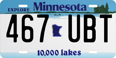 MN license plate 467UBT