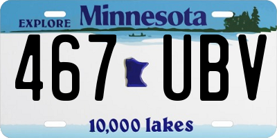 MN license plate 467UBV