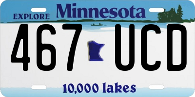 MN license plate 467UCD